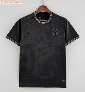 2022 Brazil All Black Special Soccer Jersey Shirt