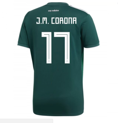 2018 World Cup Mexico #17 J.M. CORONA Home Soccer Jersey Shirt