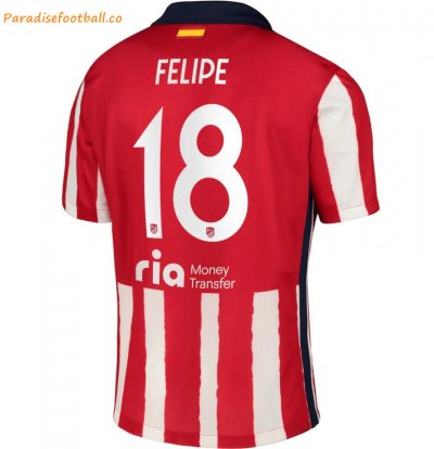 2020-21 Atlético Madrid Metropolitano Home Soccer Jersey Shirt with Felipe 18 printing