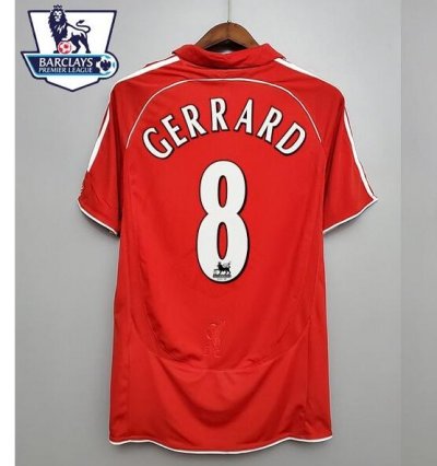 2006-08 Liverpool Retro Home Soccer Jersey Shirt GERRARD #8 with EPL Printing