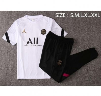 2020-21 PSG AJ White Short Training Kit Shirt and Pants