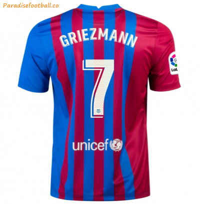 2021-22 Barcelona Home Soccer Jersey Shirt with ANTOINE GRIEZMANN 7 printing