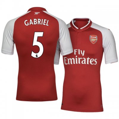2017-18 Arsenal #5 Gabriel Armando de Abreu Home Soccer Jersey