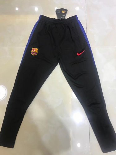 2017-18 Barcelona Blue Edge Black Training Long Pants