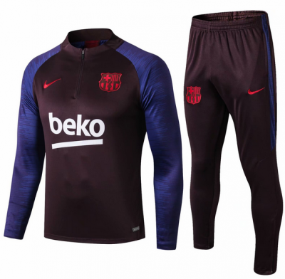 2019-20 Barcelona Purple Stripe Training Kits Sweatshirt with pants