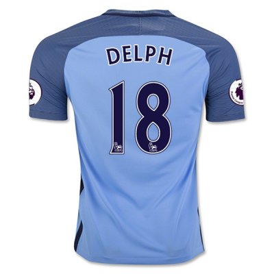 2016-17 Manchester City 18 DELPH Home Soccer Jersey