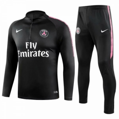 18-19 PSG Black&Pink Training Kit(Zipper Sweat Top Shirt+Trousers)