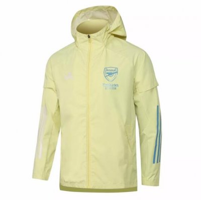 2020-21 Arsenal Yellow Hoodie Windbreaker Jacket