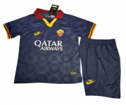 Kids Roma 2019-20 Third Away Soccer Shirt With Shorts
