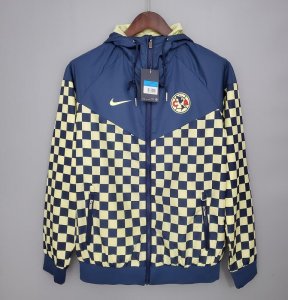 2021-22 Club America Navy Yellow Windbreaker Hoodie Jacket