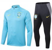 2020 Brazil Blue Training Sweat Shirt Tracksuit with Pants