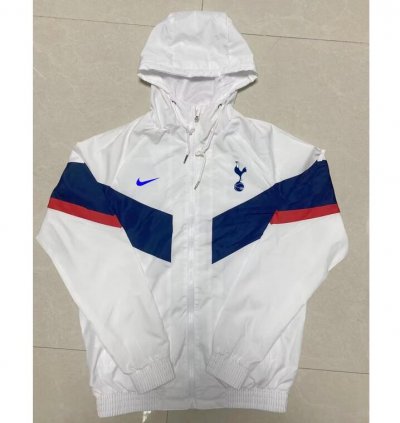 2022-23 Tottenham Hotspur White Hoodie Windbreaker Jacket