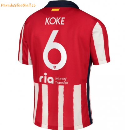 2020-21 Atlético Madrid Metropolitano Home Soccer Jersey Shirt with Koke 6 printing