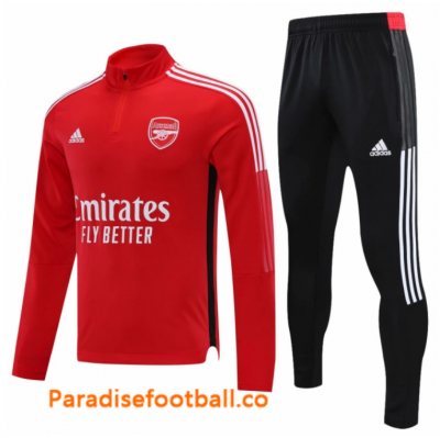 2021-22 Arsenal Red Training Kits Sweatshirt with Black Pants