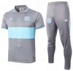 2020-21 Barcelona Grey Polo Kits Shirt + Pants