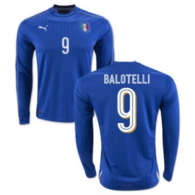2016 Italy 9 Balotelli LS Home Soccer Jersey