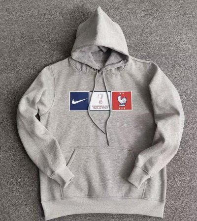2022 World Cup France Grey Hoodie Sweat Shirt
