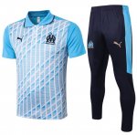 2020-21 Marseille Blue Polo Kits Shirt + Pants