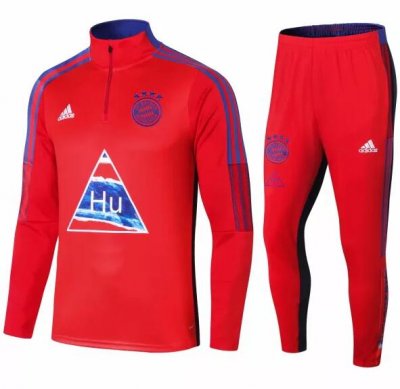 2020-21 Bayern Munich Human Race Red Training Kits Sweatshirt with Pants