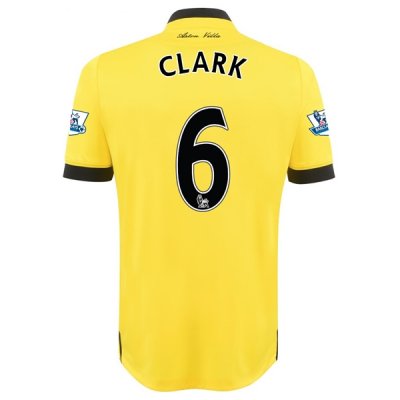 2015-16 Aston Villa CLARK #6 Away Soccer Jersey