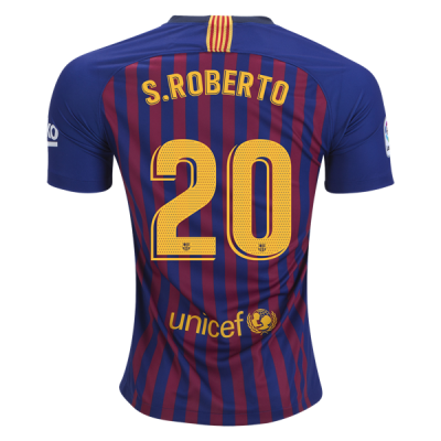 2018-19 FC Barcelona Home Soccer Jersey Shirt Sergi Roberto #20
