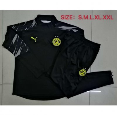 2020-21 Dortmund Black Training Suits Sweatshirt with Pants