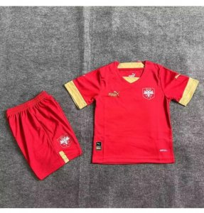 Kids 2022 FIFA World Cup Serbia Home Soccer Kits Shirt With Shorts