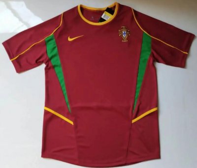 2002 Portugal Home Retro Soccer Jersey Shirt