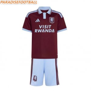 2026-27 Aston Villa FC Home Kids Soccer Kits Shirt With Shorts