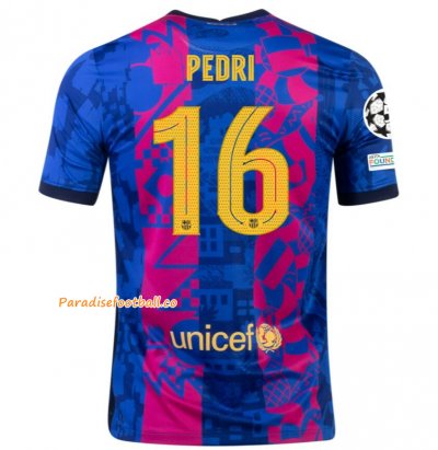 2021-22 Barcelona Third Away Soccer Jersey Shirt with PEDRI 16 UCL printing
