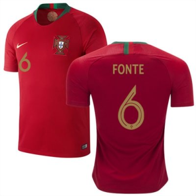 2018 World Cup Portugal Home Soccer Jersey Shirt Jose Fonte #6