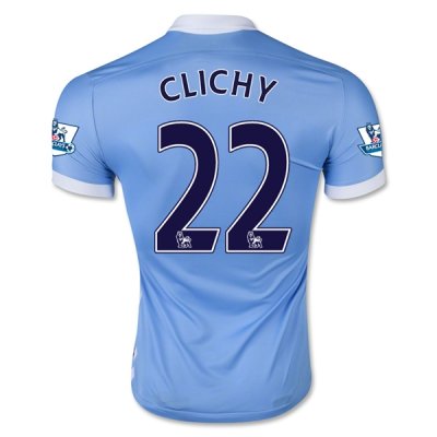 2015-16 Manchester City CLICHY 22 Home Soccer Jersey