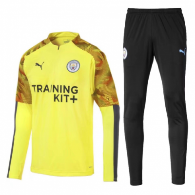 2019-20 Manchester City Yellow Training Suits Sweatshirt and Pants