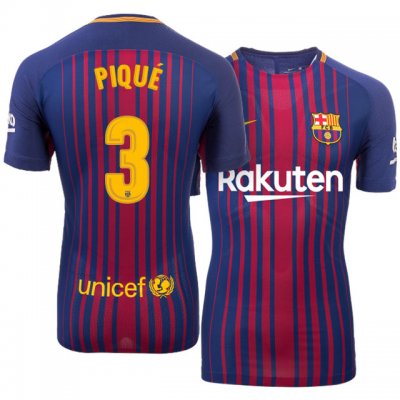 2017-18 Barcelona #3 Gerard Pique Home Soccer Jersey