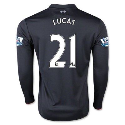 2015-16 Liverpool LUCAS #21 LS Third Soccer Jersey
