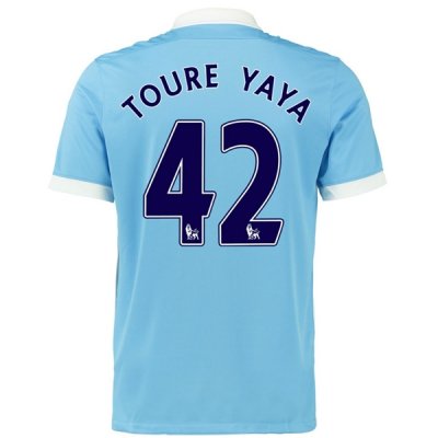 2015-16 Manchester City TOURE YAYA #42 Home Soccer Jersey