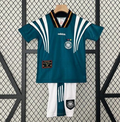 1996 Germany Retro Kids Away Soccer Kits Shirt With Shorts