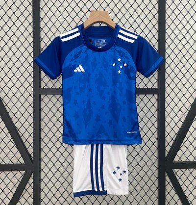 2024-25 Cruzeiro Kids Home Soccer Kits Shirt With Shorts