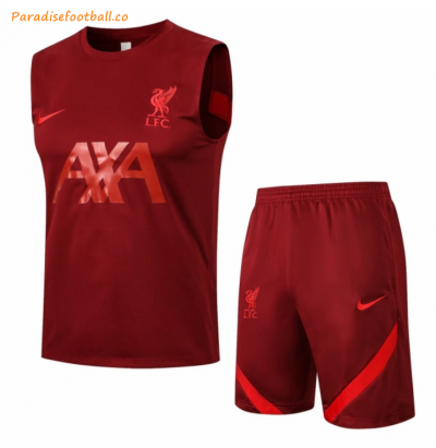 2021-22 Liverpool Red Vest Training Kits Shirt with Shorts