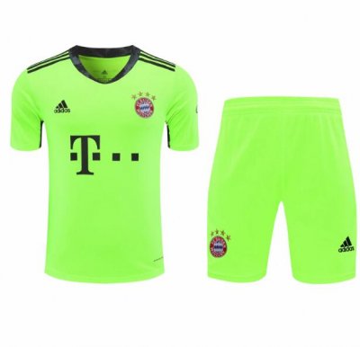 2020-21 Bayern Munich Goalkeeper Green Soccer Kits (Shirt+Shorts)