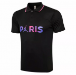 2021-22 PSG Black PARIS Polo Shirt