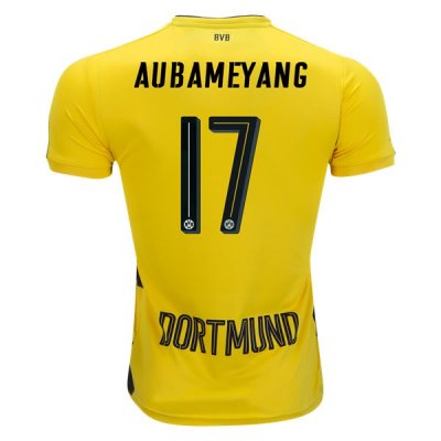 2017-18 Borussia Dortmund Aubameyang #17 Home Soccer Jersey