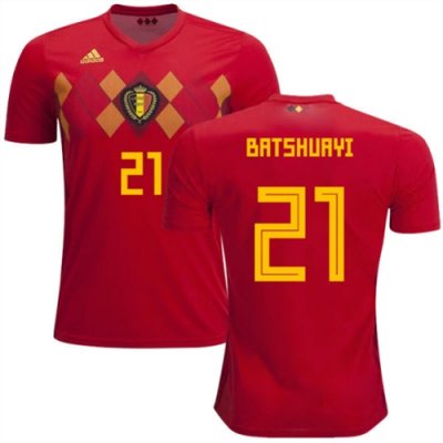 2018 World Cup Belgium Home Soccer Jersey Shirt Michy Batshuayi #21