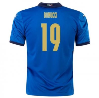 2020 EURO Italy Home Soccer Jersey Shirt LEONARDO BONUCCI 19