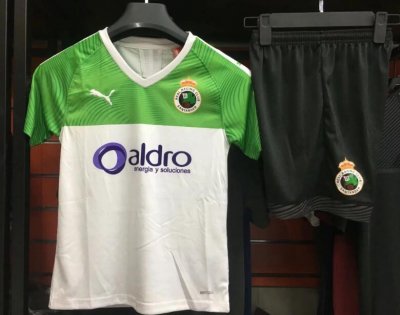 Kids Racing de Santander 2019-20 Home Soccer Shirt With Shorts