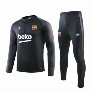 2019-20 Barcelona Black Training Kits Sweatshirt and Pants