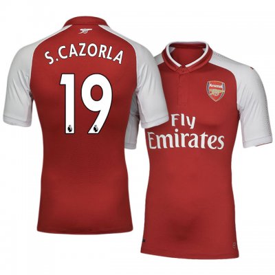2017-18 Arsenal #19 Santi Cazorla Home Soccer Jersey