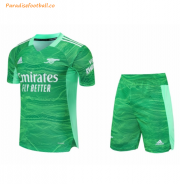 2021-22 Arsenal Green Goalkeeper Soccer Jersey Kit Shirt with Shorts