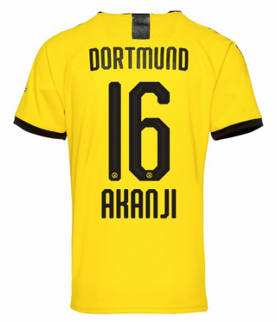 2019-20 Borussia Dortmund Home Soccer Jersey Shirt Akanji 16
