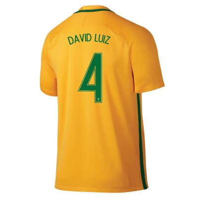 2016 Brazil DAVID LUIZ #4 Home Soccer Jersey